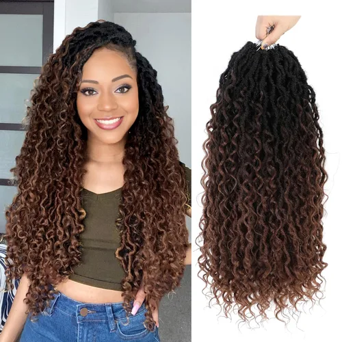 Goddess Locs Cabello de Ganchillo de 22 Pulgadas Locs Falsos Cabello de Ganchillo para Mujeres Negras, 6 Paquetes Locs de Ganchillo Boho con 1B/4/30