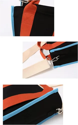 Miniatura 5 de Jeelow Bolso de lona para el hombro bolso cruzado para hombres y mujeres con cremallera y bolsillos