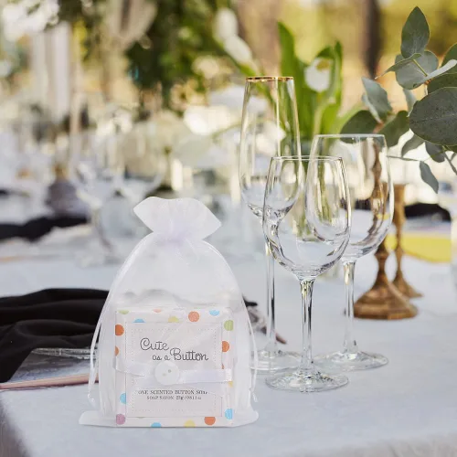 Miniatura 7 de Paquete de 100 bolsas de organza de HRX, 3.9 x 5.9 pulgadas, para regalos de Navidad, bodas, bolsos con cordón de regalo, bolsas de joyería, bolsas