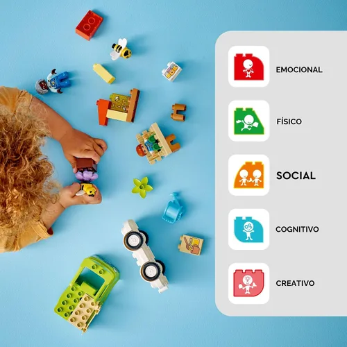 Miniatura 3 de LEGO DUPLO Town Cuidando de las Abejas y Colmenas, juguete de aprendizaje para niños preescolares, 2 figuras y un camión conducido, juguete STEM