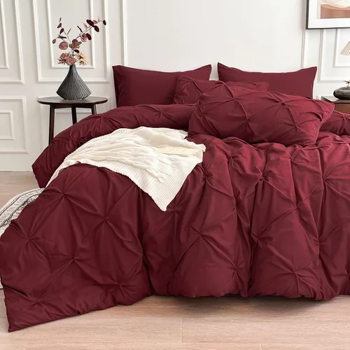Miniatura 12 de Maple&Stone Juego de Edredón Twin XL, Juegos de Ropa de Cama Extra Largos de 5 Piezas para Dormitorio, Cama en una Bolsa con Edredón Pintuck, Beige