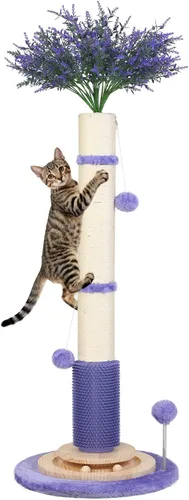 Poste rascador para gatos de interior para adultos grandes, poste vertical de 45 pulgadas de alto con poste de sisal de 3.5 pulgadas de diámetro