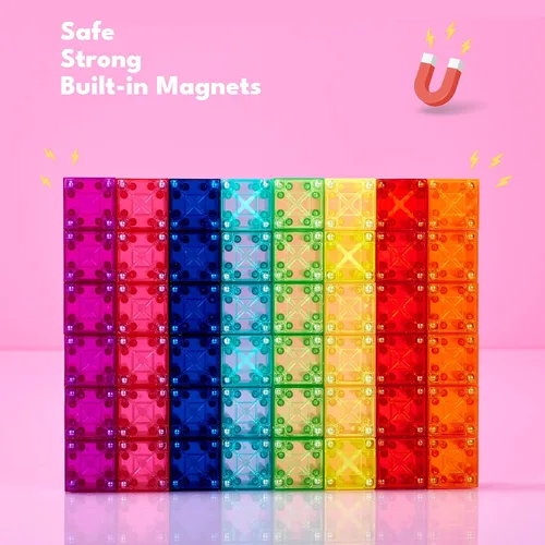 Miniatura 4 de BrainSpark 48 piezas bloques de construcción magnéticos DigitBlocks multicolor STEM Montessori bloques imán para niños, juego educativo