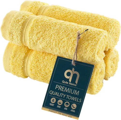 Miniatura 56 de Juego de 4 toallas de baño, 100% algodón turco prémium, toallas turcas de alta calidad para baño, de secado rápido, suaves y absorbentes, incluye 4