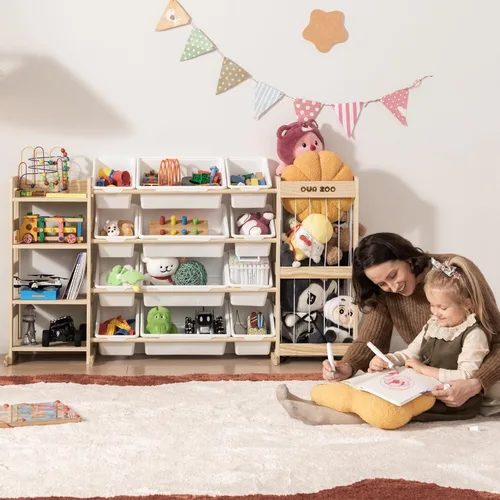 Miniatura 8 de Organizador grande de almacenamiento de juguetes para niños, organizadores de juguetes y almacenamiento con almacenamiento de animales de peluche