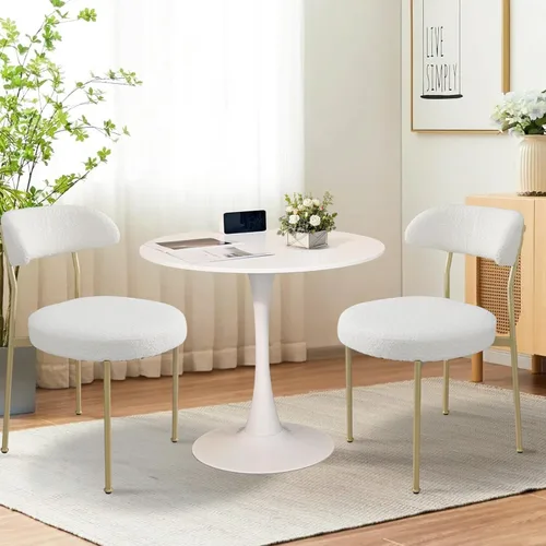 Miniatura 11 de Juego de 6 Sillas de Comedor Tapizadas de Terciopelo, Sillas Laterales de Cocina de Estilo Moderno con Ribete de Tachuelas y Patas de Madera, Anillo