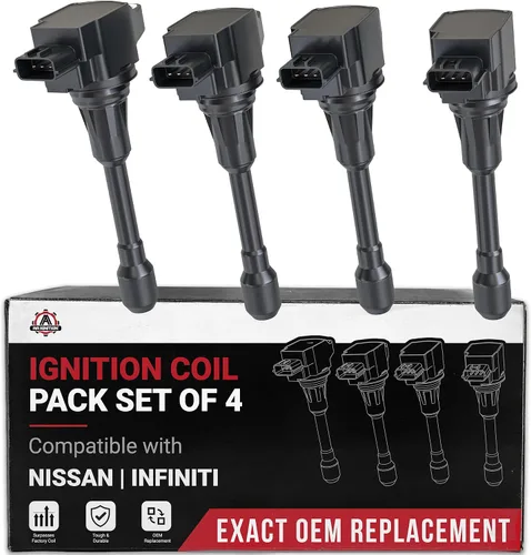 Juego de 4 bobinas de encendido compatibles con vehículos Nissan e Infiniti - 2007-2017 Altima 2.5L, Sentra, Rogue, Cube, Versa, QX60, FX50, M56 -