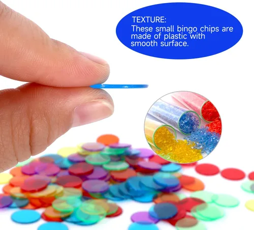 Miniatura 5 de GSE Games & Sports Expert Chips de bingo multicolor, 5,000 piezas de chips de conteo transparentes de alto contraste de 3/4 pulgadas