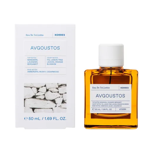 Miniatura 4 de KORRES Avgoustos Eau de Toilette, espray de higo y cítricos, aroma unisex con bergamota de lavanda mandarina, hoja de limón y higo medio, base