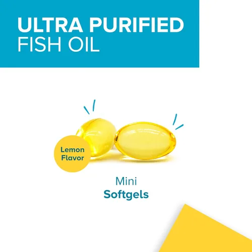 Miniatura 3 de Qunol Mini cápsulas blandas Omega 3 de aceite de pescado, 1000 mg Omega 3 EPA + DHA, suplementos ultra puros, apoyo para la salud cardíaca, sabor a