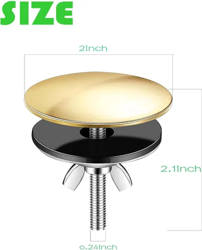 Miniatura 2 de Cubierta del agujero del fregadero de la cocina de 2 pulgadas, Cubierta del agujero del grifo del acero inoxidable dorado, Cubierta del tapón