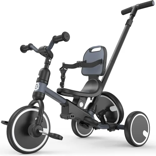 Miniatura 12 de Bicicleta para niños pequeños Besrey 1-3 años, triciclo para niños pequeños con rueda de repuesto, triciclo para niños 5 en 1 con mango de empuje