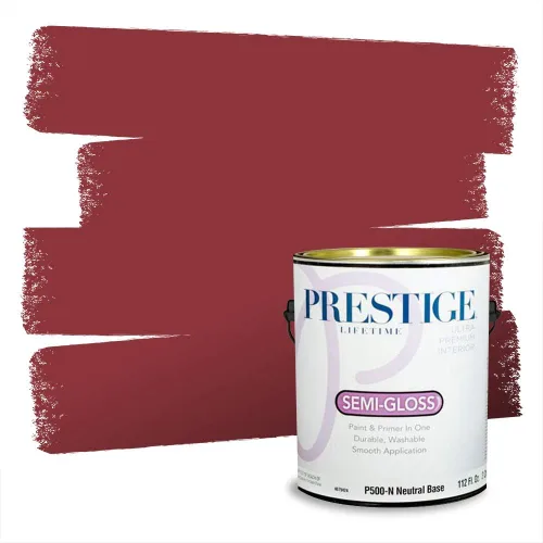 Miniatura 302 de Prestige Paints Pintura exterior e imprimación en uno, 1 galón, plano, coincidencia comparable de Valspar* Amber Rose*