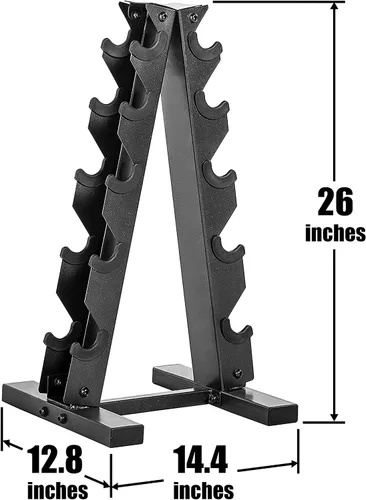 Miniatura 4 de WF Athletic Supply - Juego de mancuernas hexagonales con revestimiento de goma y peso de 5 a 25 libras, incluye un soporte de almacenamiento