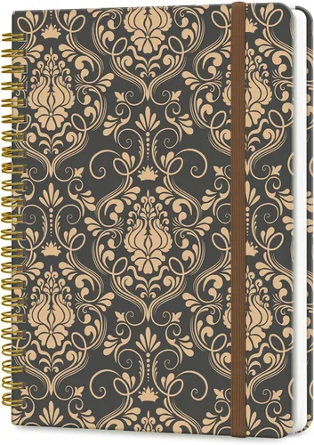 Miniatura 11 de Cuaderno de Diario en Espiral, Cuadernos Lindos A5 para Mujeres y Hombres, Cuaderno de Tapa Dura con Rayas Universitarias para Trabajo y Toma