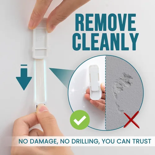 Miniatura 2 de TAILI Ganchos para colgar, 6 ganchos adhesivos de plástico y 8 tiras adhesivas, ganchos utilitarios blancos para pared pintada, sin daños