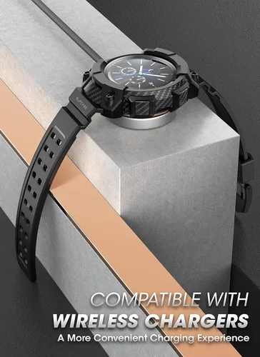 Miniatura 4 de SUPCASE [Unicorn Beetle Pro] Serie de funda para Galaxy Watch 3 [45mm] lanzamiento 2020, funda protectora resistente con correas Negro
