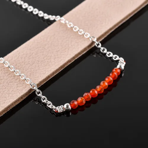 Miniatura 77 de YANARA Pulsera de tobillo para mujer, piedra de nacimiento natural, cuentas de piedras preciosas, tobillera delicada hecha a mano de 9 pulgadas +