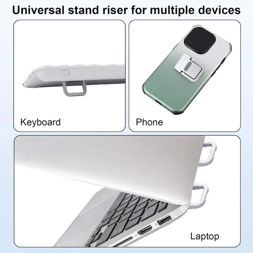 Miniatura 6 de Penitue 4pcs Mini Keyboard Riser, Self-Adhesive Portable Small Laptop Tilt Stand Zinc Alloy Lifter Feet Foldable & Invisible Computer Notebook