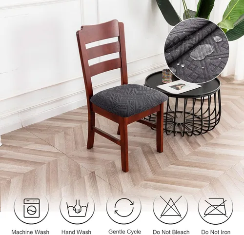 Miniatura 7 de Genina Fundas Impermeables de Asiento para Silla Fundas de Silla de Comedor Fundas de Asiento Elásticas para Protector de Silla de Comedor Fundas