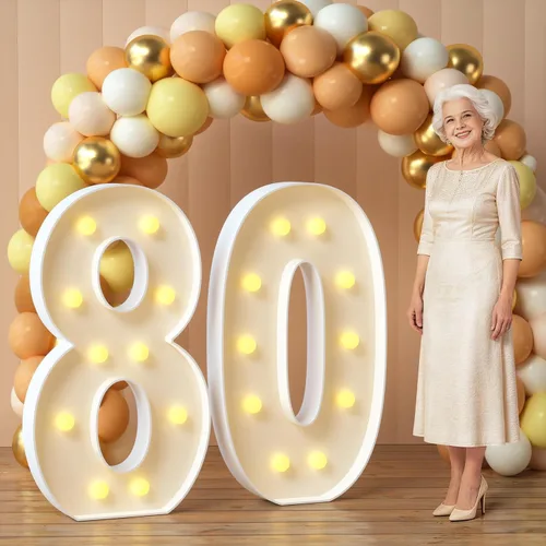 Miniatura 68 de imprsv Letras de marquesina iluminadas, letras de mosaico de 1.2 m con luz para decoración de baby shower, graduación, gran J para decoraciones