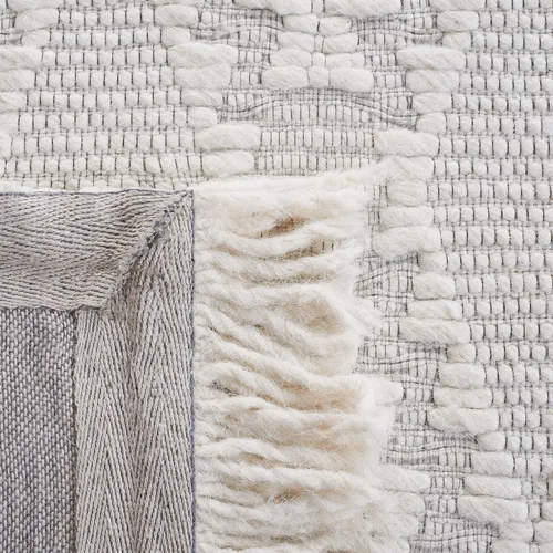 Miniatura 8 de SAFAVIEH Marbella Collection - Alfombra de pasillo de 2 pies 3 pulgadas x 8 pies, color marfil, hecha a mano, de lana con flecos, ideal para zonas
