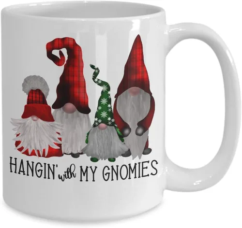 Miniatura 2 de Ashton Books-n-Things - Taza de gnomo colgante con mis gnomos, divertida taza de café, Navidad, gnomos escandinavos alemanes, regalo para hombres