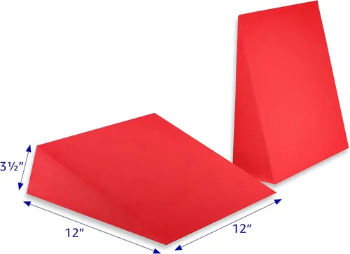 Miniatura 2 de Trademark Innovations - Cuña elástica inclinada de espuma de 12 pulgadas, juego de 2 unidades (rojo ladrillo)