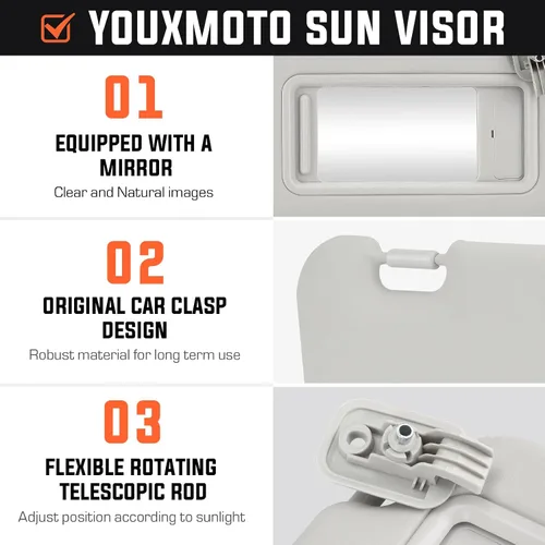 Miniatura 3 de Youxmoto Parasol para Mazda 3 2010 2011 2012 2013, parasol gris para lado izquierdo del conductor y del lado derecho del pasajero, repuesto #