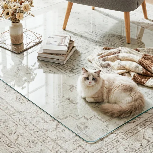 Miniatura 2 de Tapete para silla de oficina para alfombra y madera dura, mejorado de 36 x 48 pulgadas, tapete de vidrio templado de doble uso para silla