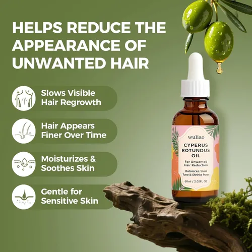 Miniatura 2 de Cyperus Rotundus Aceite para depilación – Aceite orgánico de rotondo de ciprés prensado en frío para ayudar a reducir la apariencia de cabello