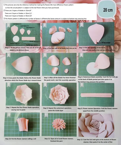 Miniatura 3 de Decoración de flores de papel gigantes para boda, fiesta, telón de fondo de flores, flores hechas a mano para guardería, decoración de pared de Crema