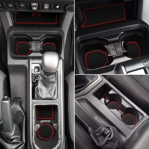 Auovo 18 alfombrillas antipolvo para Toyota Tacoma accesorios 2023 2022 2021 2020 2016 2017 2018 2019 insertos para portavasos de coche consola