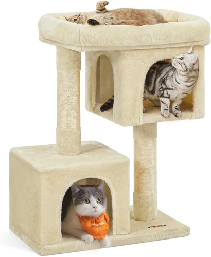 Miniatura 18 de Feandrea Árbol para gatos, torre para gatos de 26.4 pulgadas, condominio de felpa para gatitos de hasta 7 libras, percha grande, 2 cuevas, poste