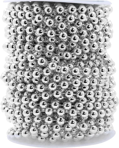 Miniatura 54 de Mandala Crafts Rollo de cadena de perlas negras de 0.157 pulgadas (0.157 in), guirnalda de perlas de 44 yardas para decoración de bodas, arreglos