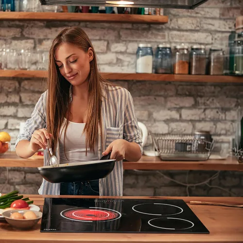 Miniatura 8 de Placa de Cocina Eléctrica de 24 Pulgadas - Placa de Cocina Eléctrica de Cerámica Empotrada de 3 Quemadores, Estufa de Cerámica Radiante con 9