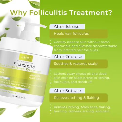Miniatura 4 de Acondicionador profundo de foliculitis Tratamiento eficaz del cuero cabelludo para dermatitis seborreica, psoriasis, cuero cabelludo seco