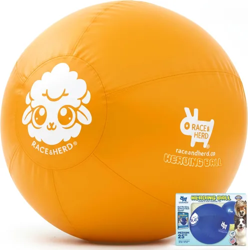 Miniatura 10 de Race&Herd Pelota de pastoreo XXL original de 25 pulgadas para perros grandes, juguetes de pastoreo, pelota duradera para perros grandes al aire