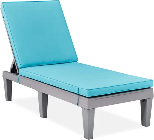 Miniatura 10 de Best Choice Products Sillón para exteriores, tumbona de resina para patio, piscina, patio trasero, porche con cojín de asiento, respaldo ajustable