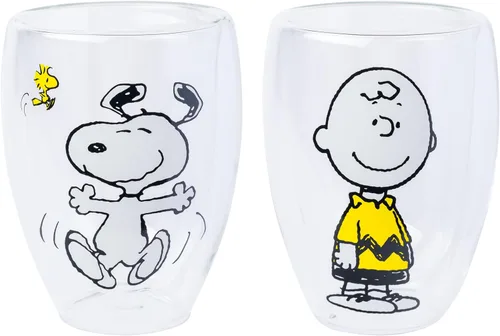 Miniatura 6 de Silver Buffalo Peanuts Snoopy - Tarro de cristal con tapa y pajita, 21 onzas