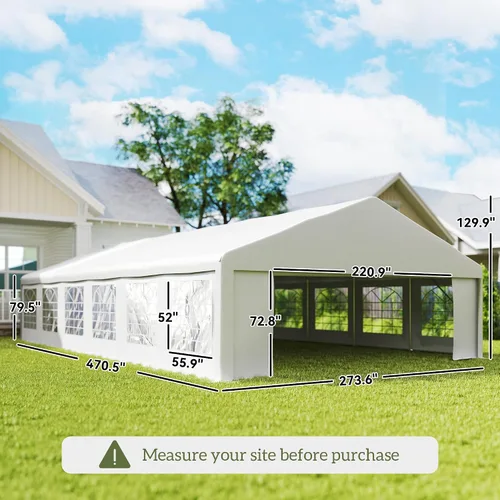 Miniatura 7 de Outsunny Tienda de campaña resistente de 23 x 39 pies para fiestas, carpa para exteriores, carpa de boda, refugio para eventos, cochera, barbacoa