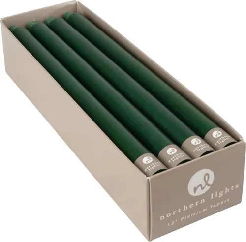 Miniatura 6 de Northern Lights Candles - 10" 12pk Tapers - Hunter Green - 76597