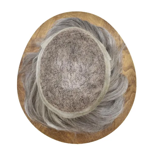 Miniatura 186 de Toupee para hombres Piezas de cabello humano real Encaje suizo para hombres Toupee unidades de cabello humano europeo para hombres Hairpieces