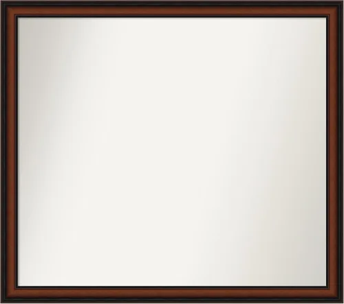 Miniatura 476 de Amanti Art Espejo de pared personalizado no biselado (24 x 27 pulgadas), marco estrecho de nogal chipre - varios tamaños personalizados - Espejo