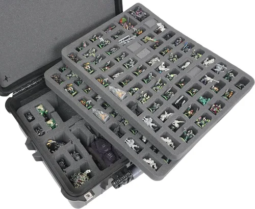 Case Club 184 Miniature Figurine Hard Shell Carrying Case - Fits Warhammer 40k, DND, Battletech, Citadel & More! This Tabletop Army Travel & Storage