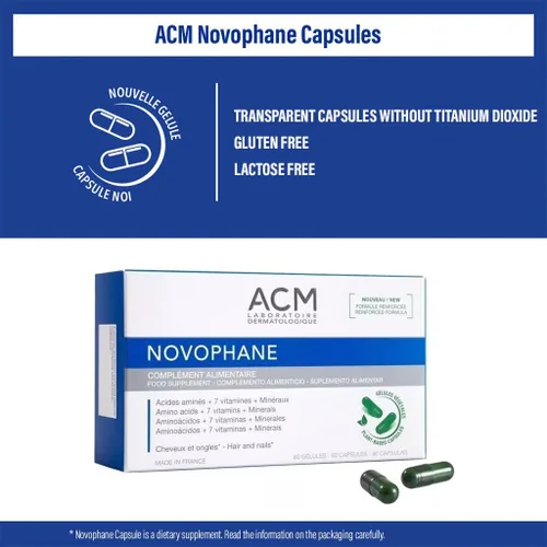 Miniatura 2 de ACM Laboratoire Novophane Caps Anti Hair Loss Alopecia Treatment Nails Fragility Skin Capital