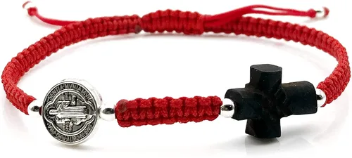 Miniatura 6 de St Benedict Medal Adjustable Red String Protection Bracelet for Mens Pulsera San Benito para Hombre