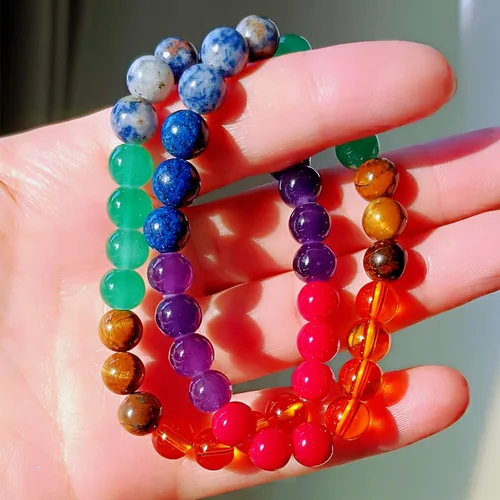 Miniatura 14 de Pulseras de triple protección con piedra de ojo de tigre de obsidiana negra con hematita para hombres y mujeres, pulsera de piedra curativa