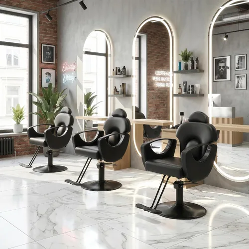 Miniatura 2 de Silla de peluquería de salón, silla de peluquería con bomba hidráulica de altura ajustable, sillas reclinables profesionales, silla de belleza