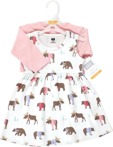 Miniatura 2 de Hudson Baby - Conjunto de vestido y cárdigan de algodón para niña bebé